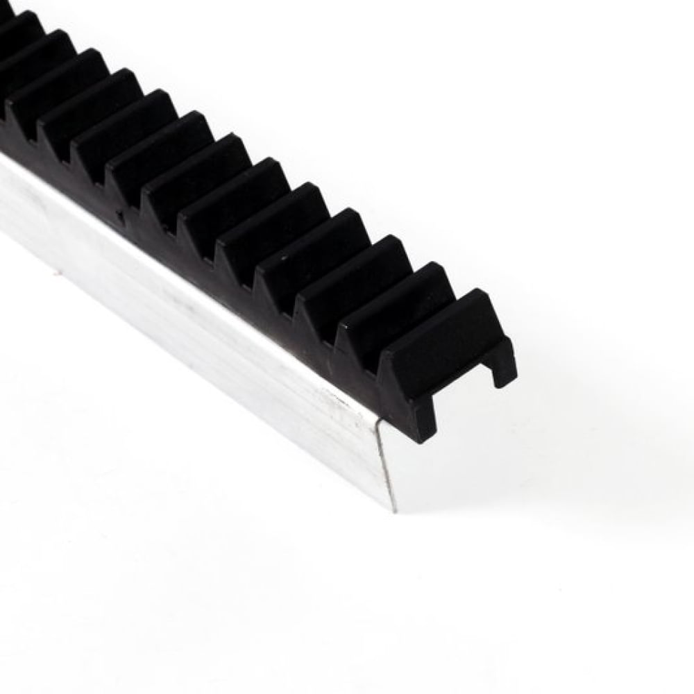 Detalhe da cantoneira e gomos da cremalheira