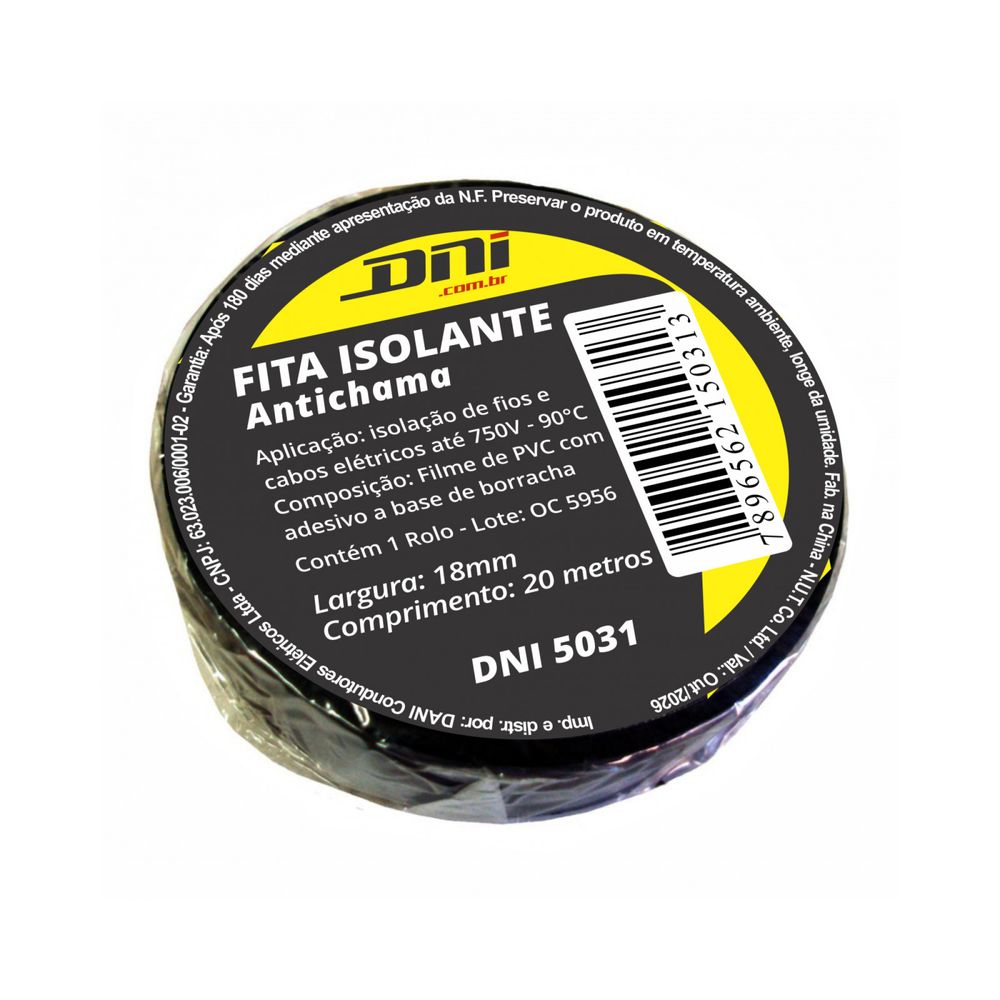 Fita Isolante 18mm x 5m Azul - Enerbras